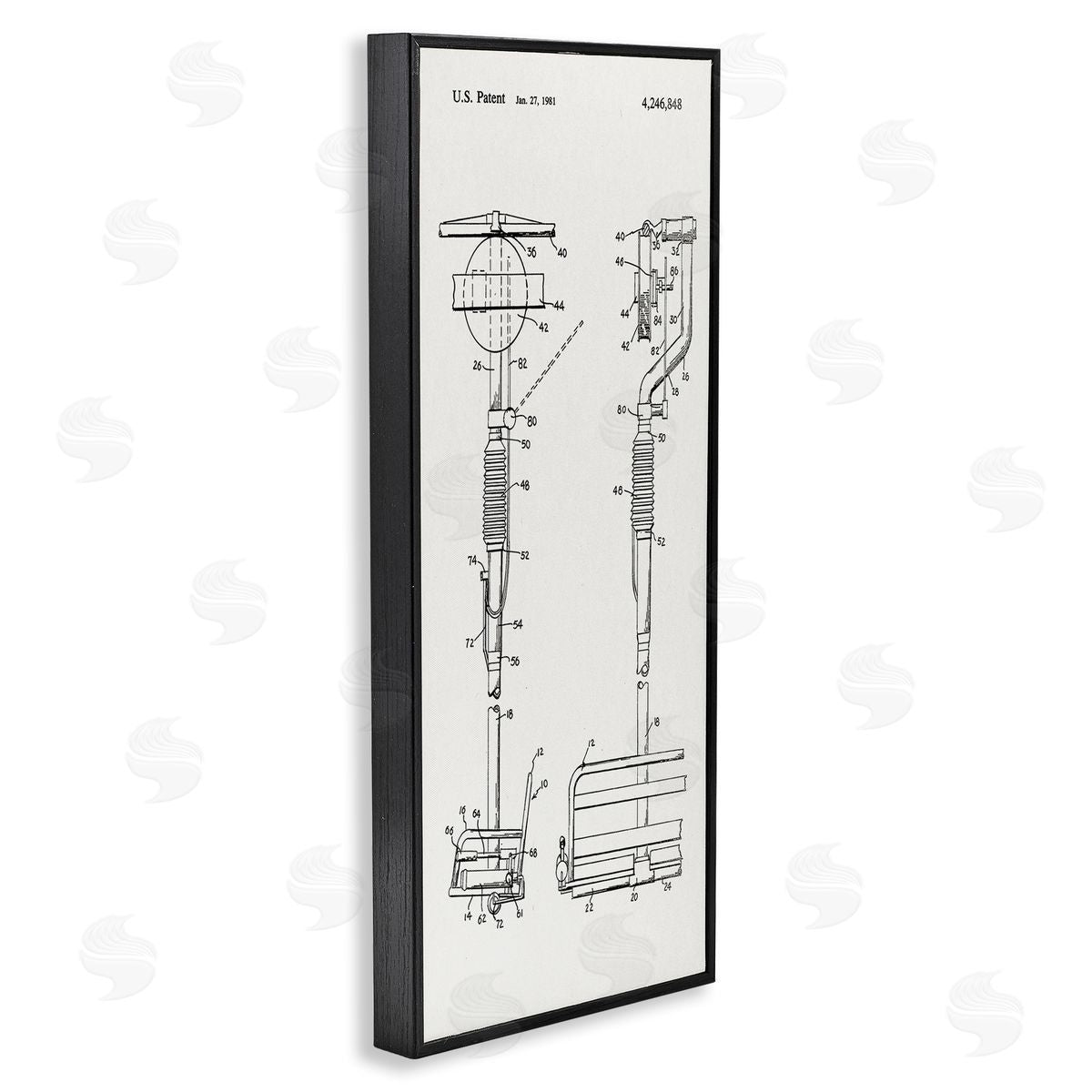 Stupell Studio Ski Lift Patent Blueprint Black Framed Glicee Wall Art Print
