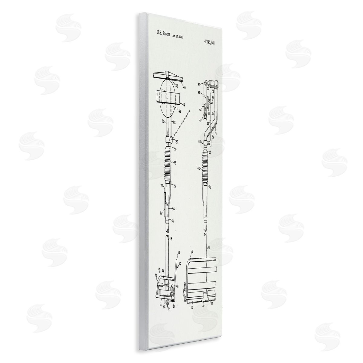 Stupell Studio Ski Lift Patent Blueprint Wooden Wall Plaque Art Print
