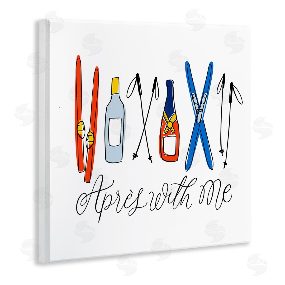 Doodles.Ink. Apr�s With Me Skiing & Liquor Wooden Wall Plaque Art Print