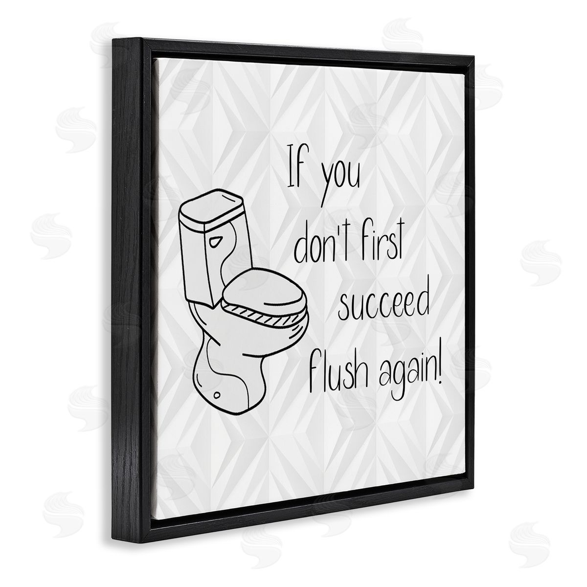Susan Jill If You Don't Succeed Funny Bathroom Black Floating Frame Canvas Wall Art Print
