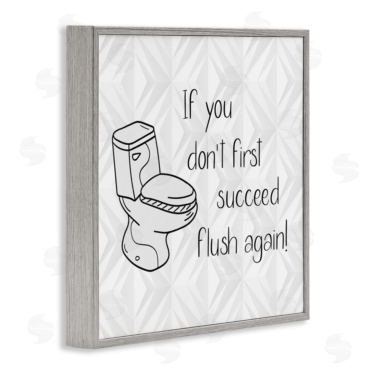 Susan Jill If You Don't Succeed Funny Bathroom Gray Framed Glicee Wall Art Print