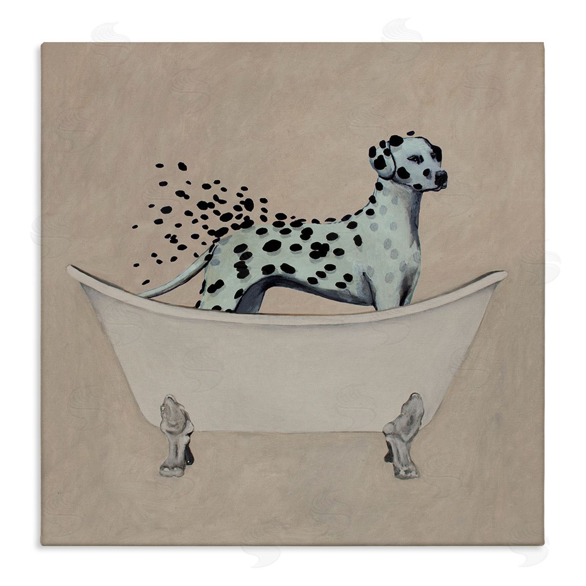 Coco de Paris Dalmatian Spots Washing Away Stretched Canvas Wall Art Print