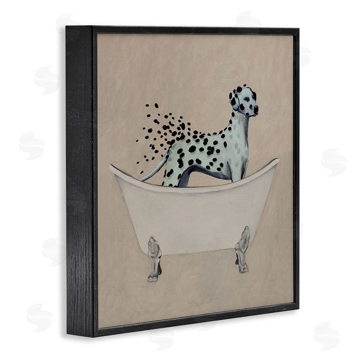 Coco de Paris Dalmatian Spots Washing Away Black Framed Glicee Wall Art Print