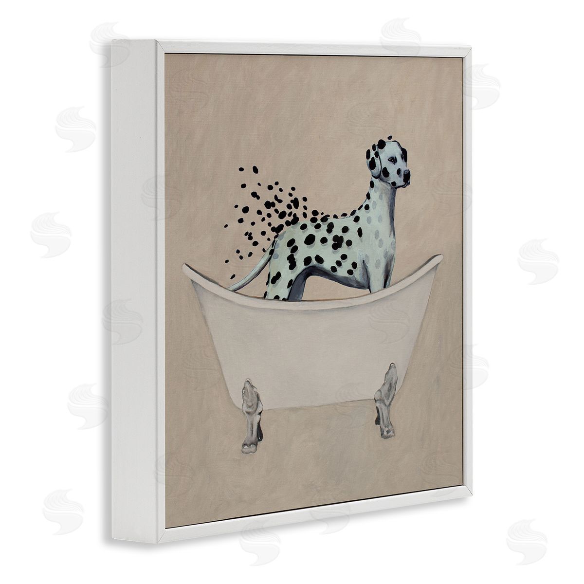 Coco de Paris Dalmatian Spots Washing Away White Framed Glicee Wall Art Print