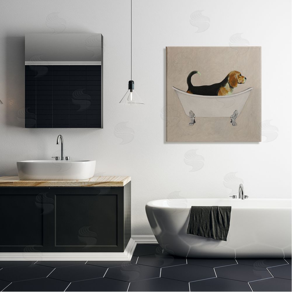 Coco de Paris Beagle In Tub Bathroom Pet Canvas Wall Art in Room