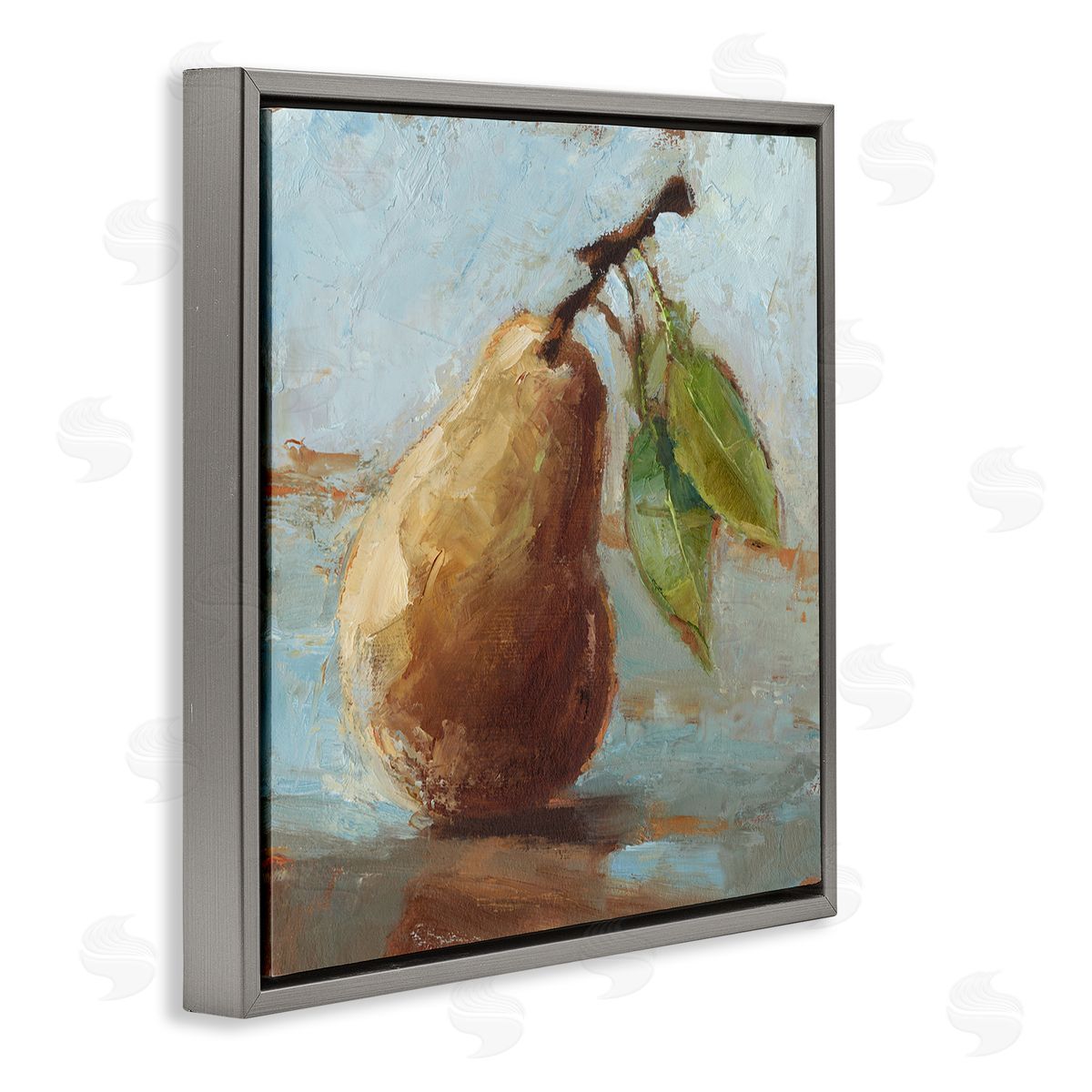 Ethan Harper Pear Fruit Kitchen Painting Gray Floating Frame Canvas Wall Art Print