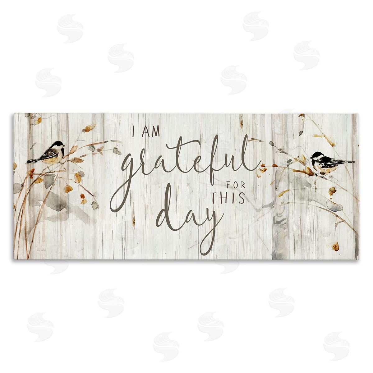 Sally Swatland Grateful For This Day Phrase Stretched Canvas Wall Art Print