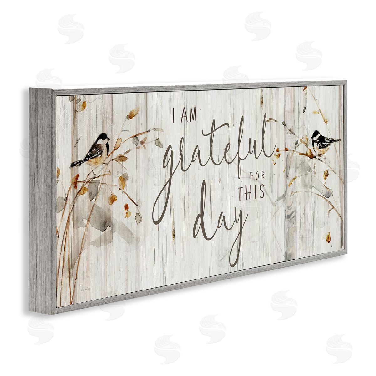 Sally Swatland Grateful For This Day Phrase Gray Framed Glicee Wall Art Print