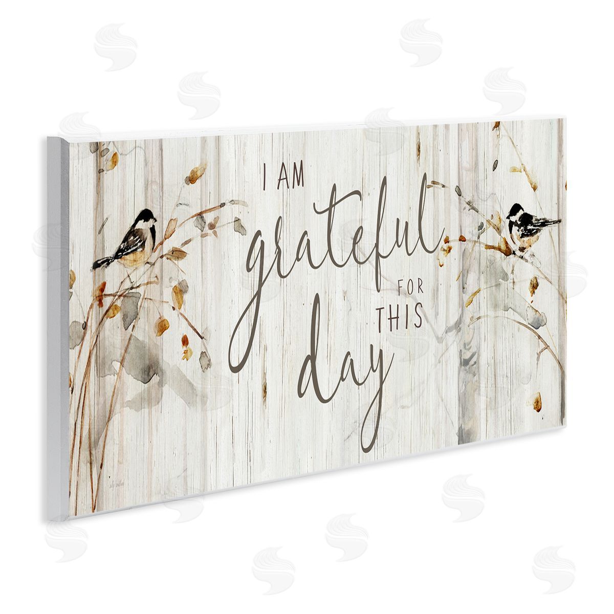 Sally Swatland Grateful For This Day Phrase Wooden Wall Plaque Art Print