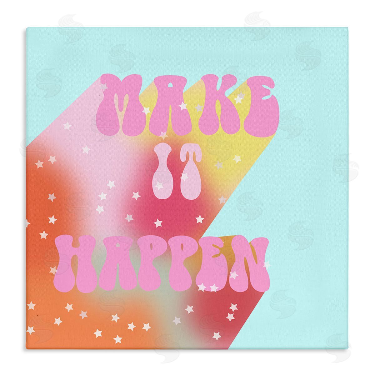Ashley Singleton Make It Happen Groovy Stars Stretched Canvas Wall Art Print