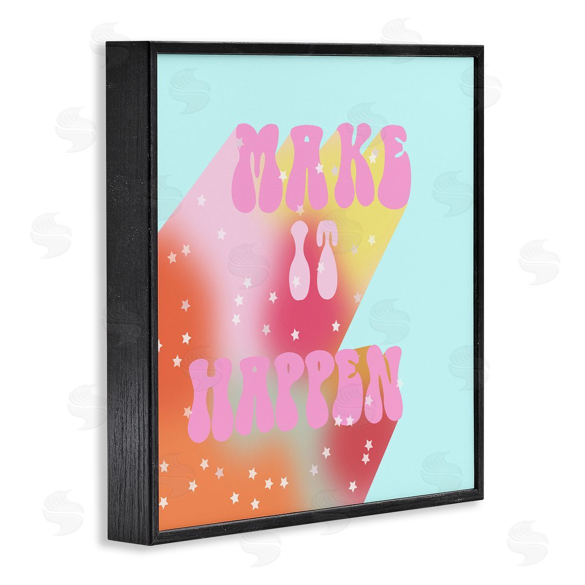 Ashley Singleton Make It Happen Groovy Stars Black Framed Glicee Wall Art Print