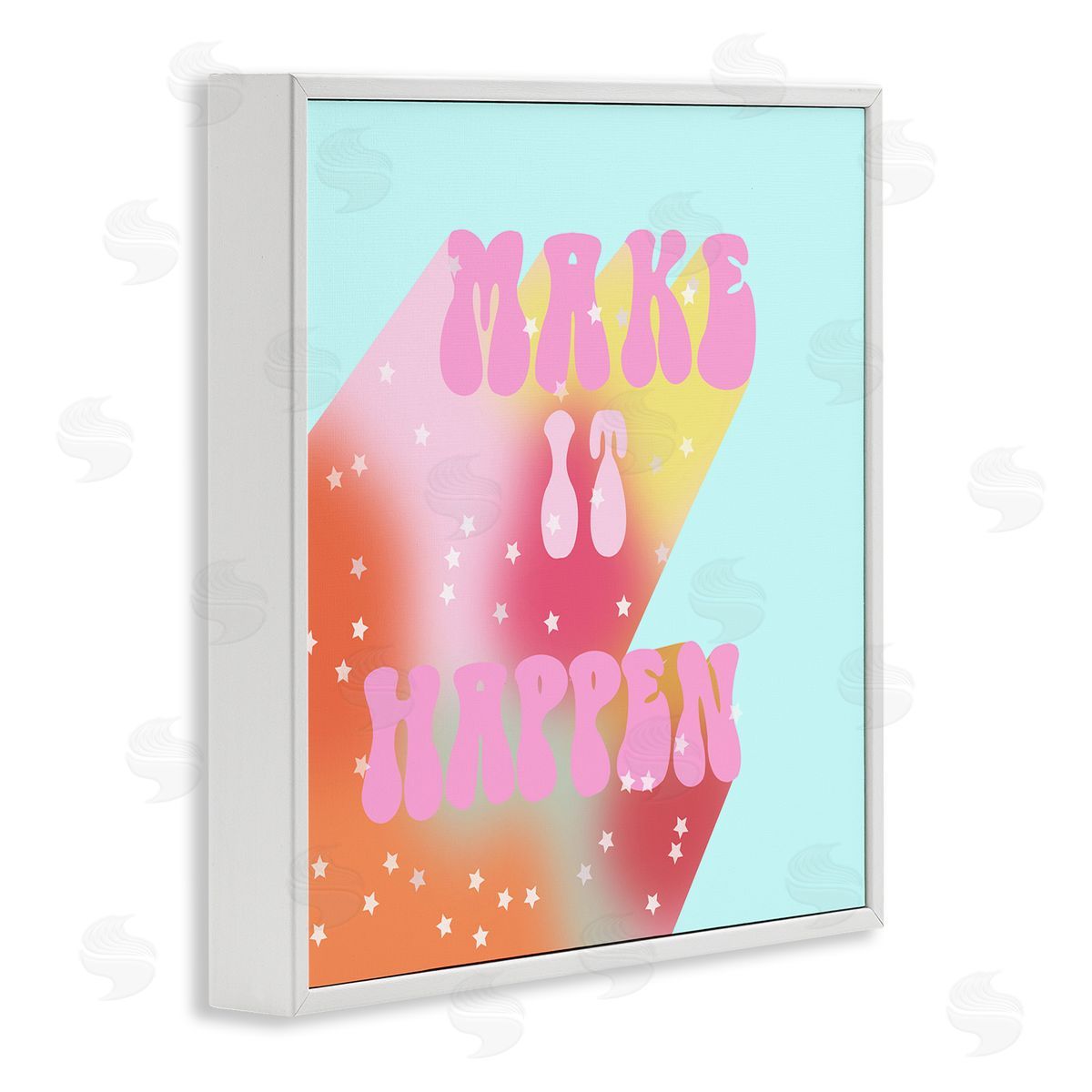 Ashley Singleton Make It Happen Groovy Stars White Framed Glicee Wall Art Print