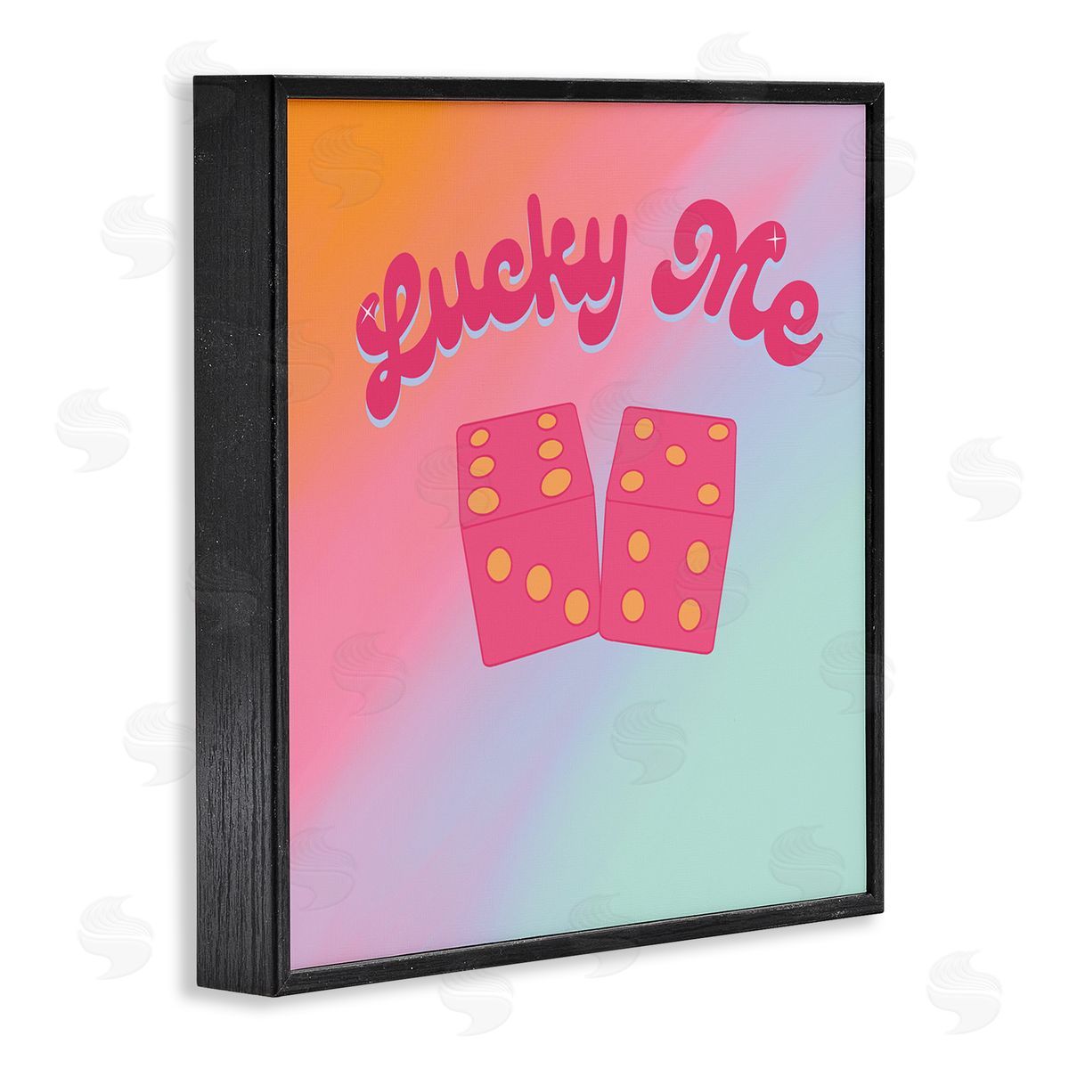 Ashley Singleton Lucky Me Pastel Rainbow Black Framed Glicee Wall Art Print