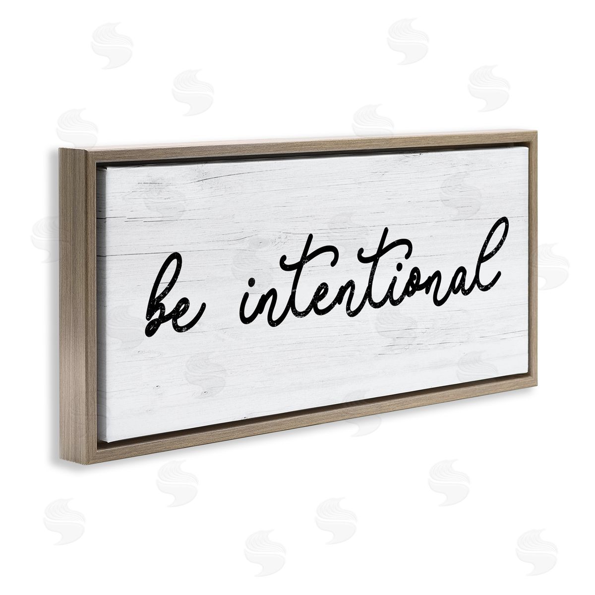 Be Intentional Inspirational Phrase Brown Floating Frame Canvas Wall Art, Home Decor by Stupell Studio