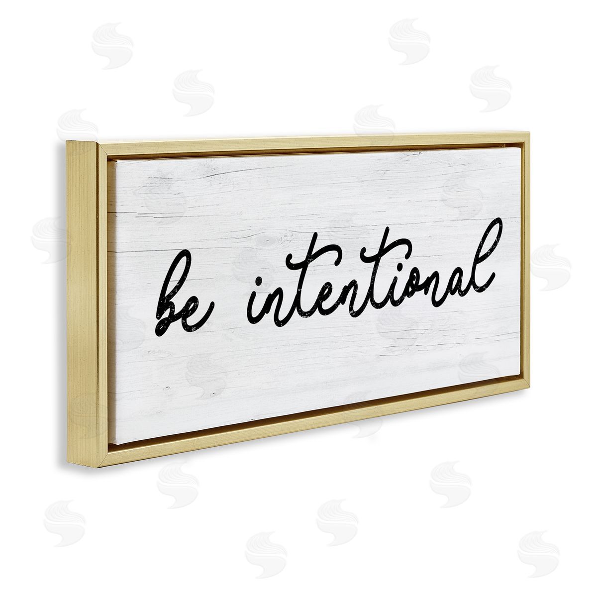 Be Intentional Inspirational Phrase Gold Floating Frame Canvas Wall Art, Home Decor by Stupell Studio
