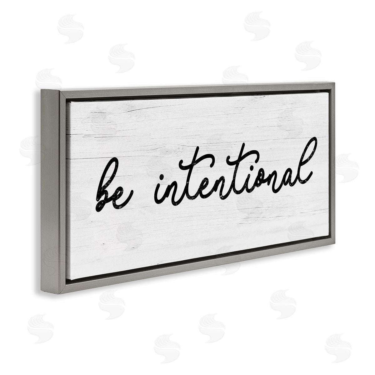 Be Intentional Inspirational Phrase Grey Floating Frame Canvas Wall Art, Home Decor by Stupell Studio
