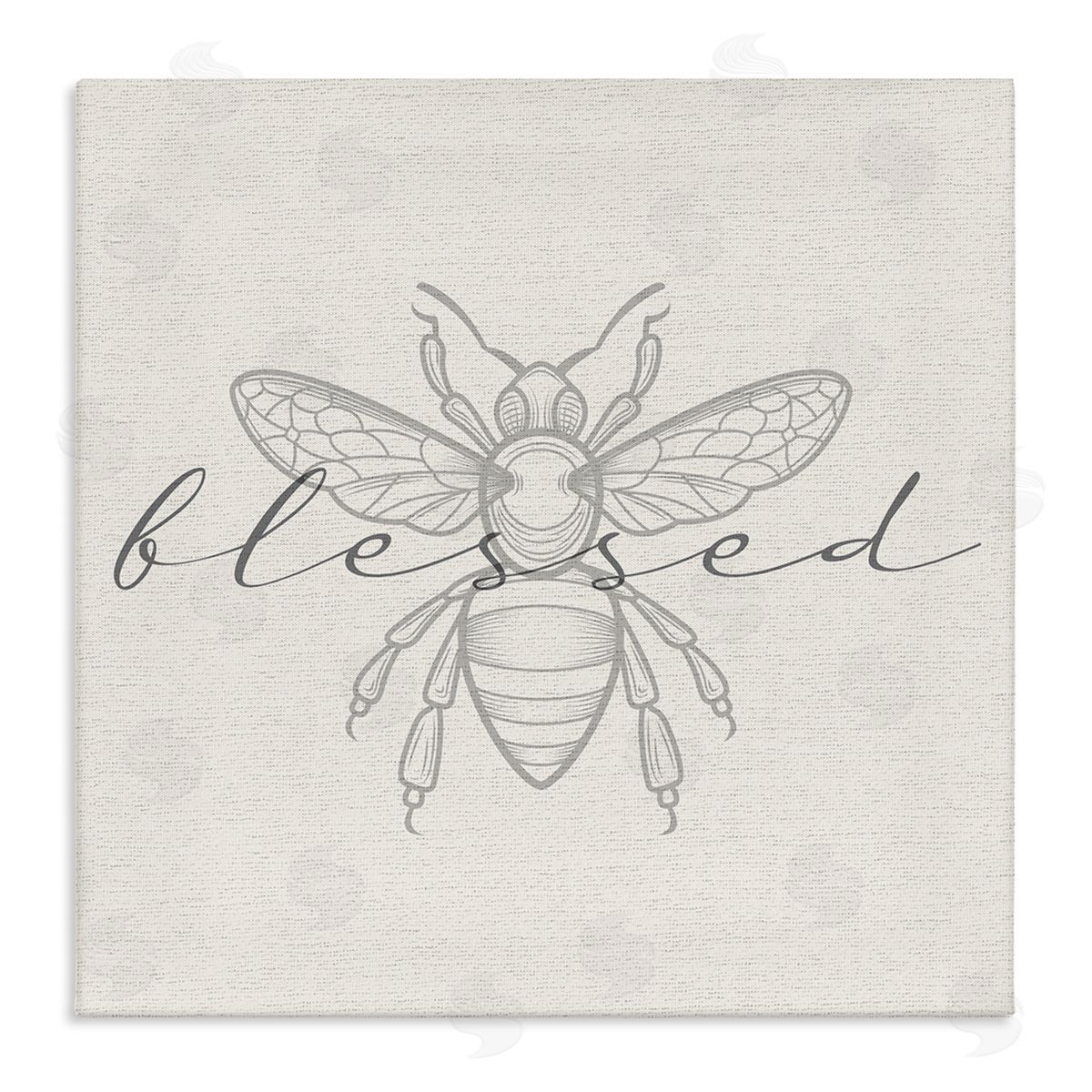 Stupell Studio Blessed Country Bumblebee Phrase Stretched Canvas Wall Art Print