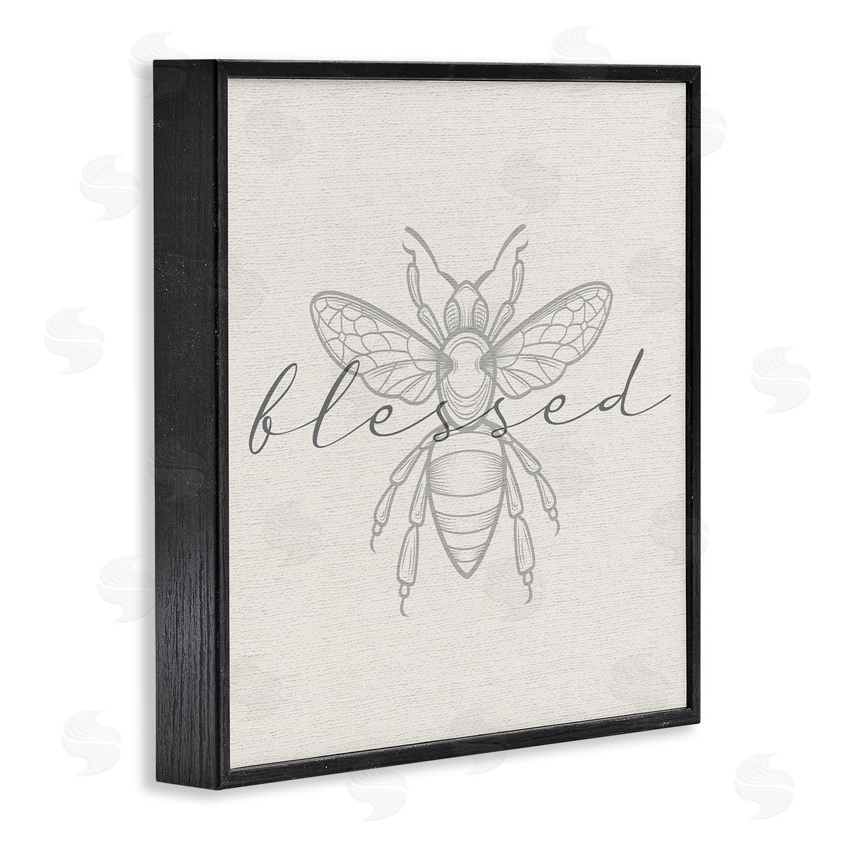Stupell Studio Blessed Country Bumblebee Phrase Black Framed Glicee Wall Art Print