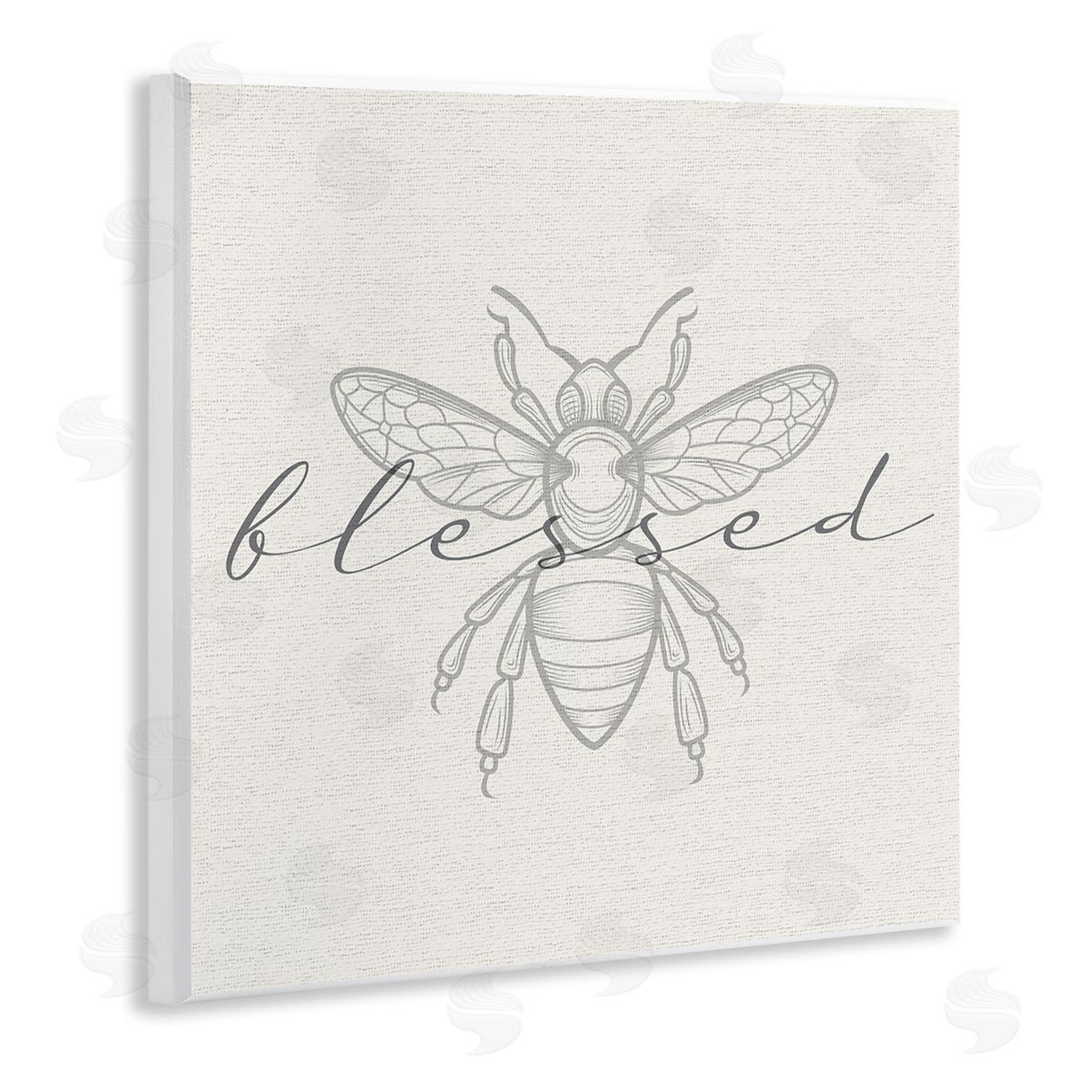 Stupell Studio Blessed Country Bumblebee Phrase Wooden Wall Plaque Art Print