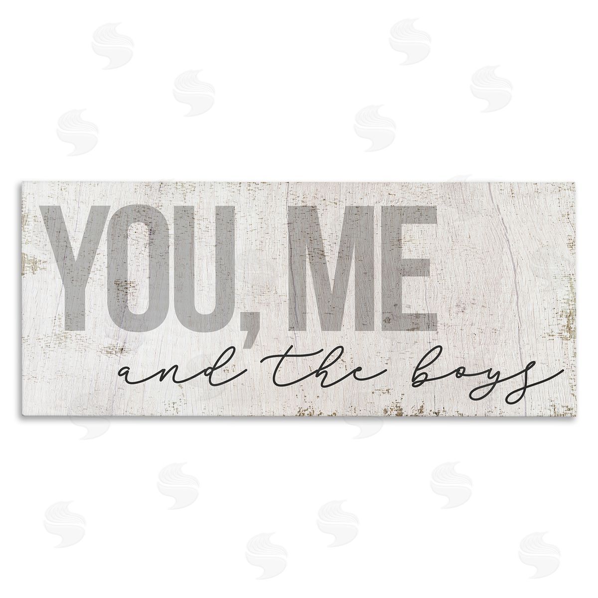 Stupell Studio You Me & The Boys Family Stretched Canvas Wall Art Print