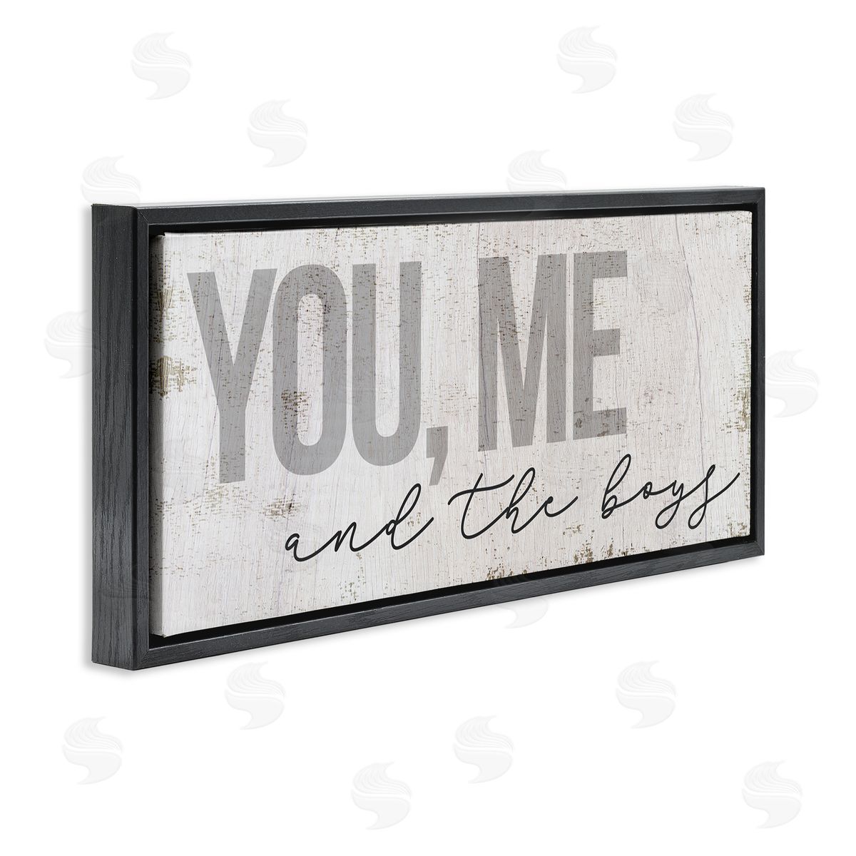 Stupell Studio You Me & The Boys Family Black Floating Frame Canvas Wall Art Print