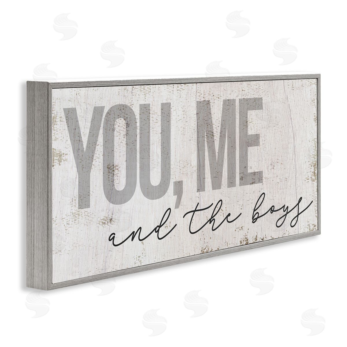 Stupell Studio You Me & The Boys Family Gray Framed Glicee Wall Art Print