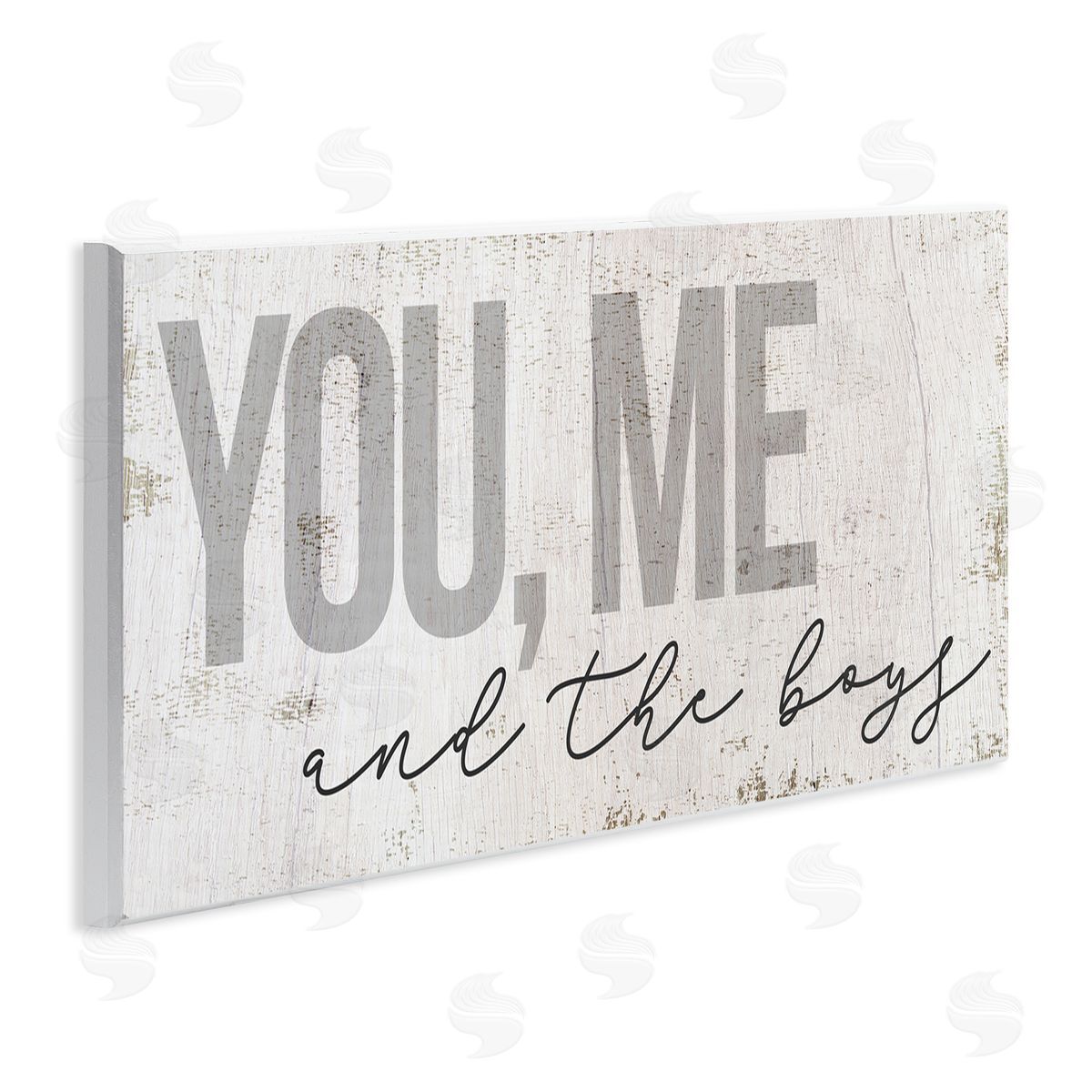 Stupell Studio You Me & The Boys Family Wooden Wall Plaque Art Print