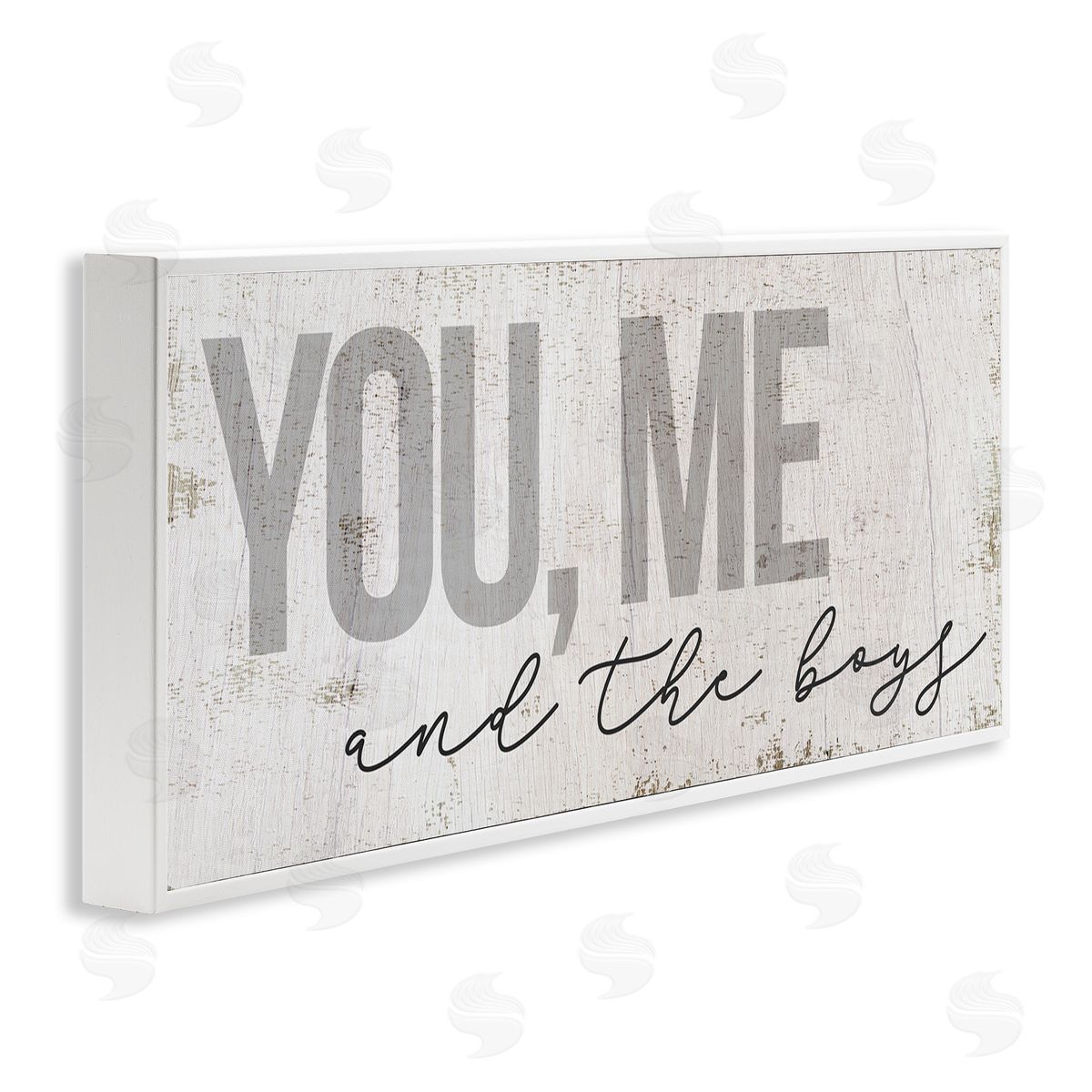 Stupell Studio You Me & The Boys Family White Framed Glicee Wall Art Print