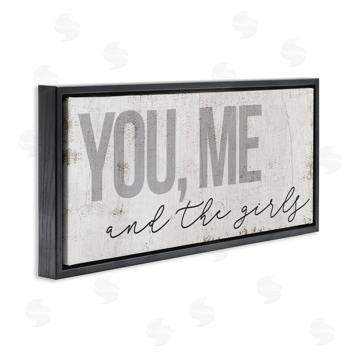 Stupell Studio You Me And The Girls Family Black Floating Frame Canvas Wall Art Print