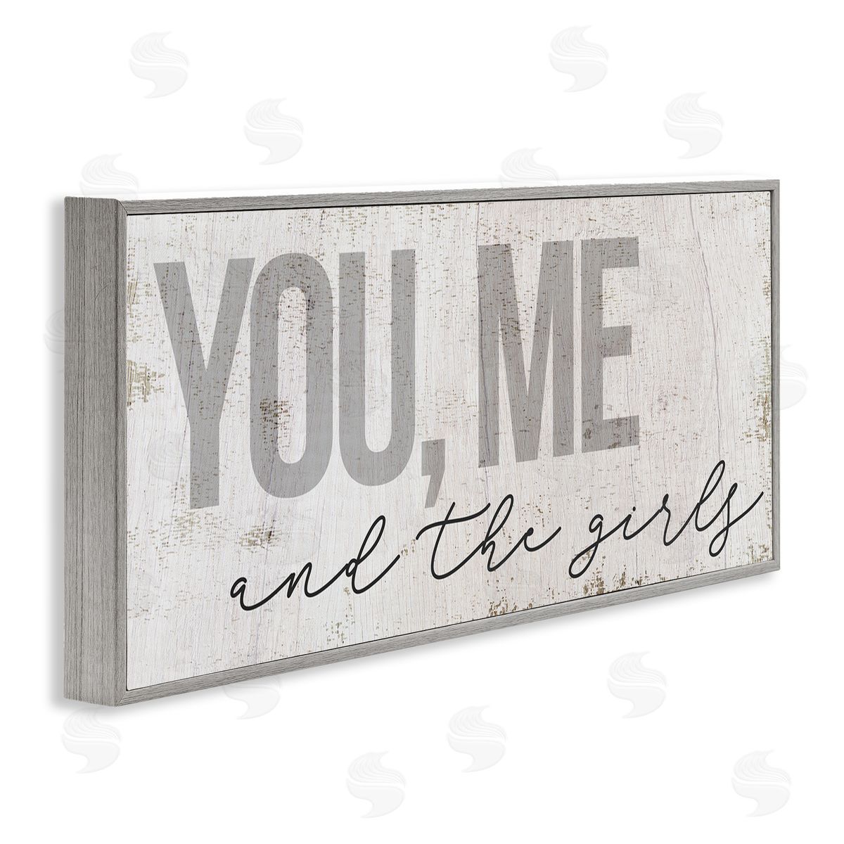 Stupell Studio You Me And The Girls Family Gray Framed Glicee Wall Art Print