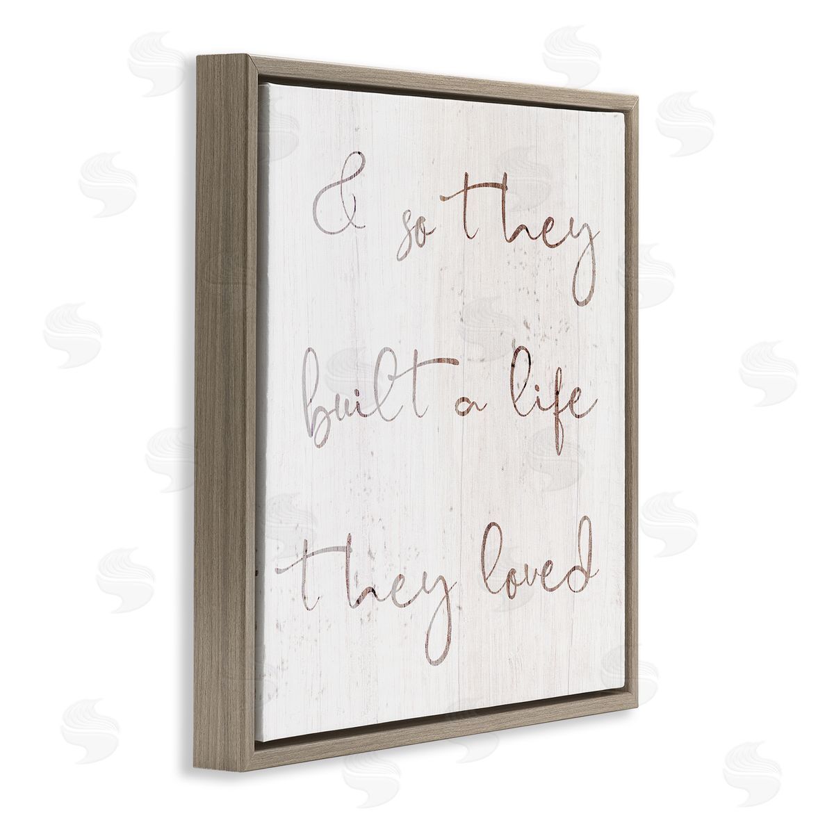 Stupell Studio Built A Life They Loved Romance Brown Floating Frame Canvas Wall Art Print