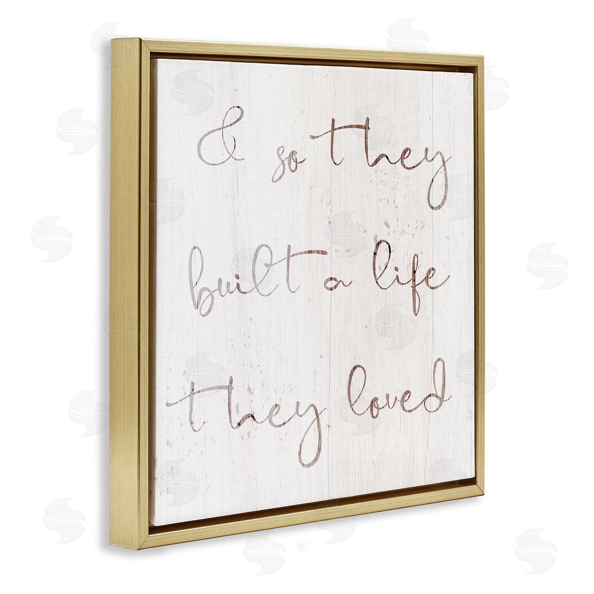 Stupell Studio Built A Life They Loved Romance Gold Floating Frame Canvas Wall Art Print