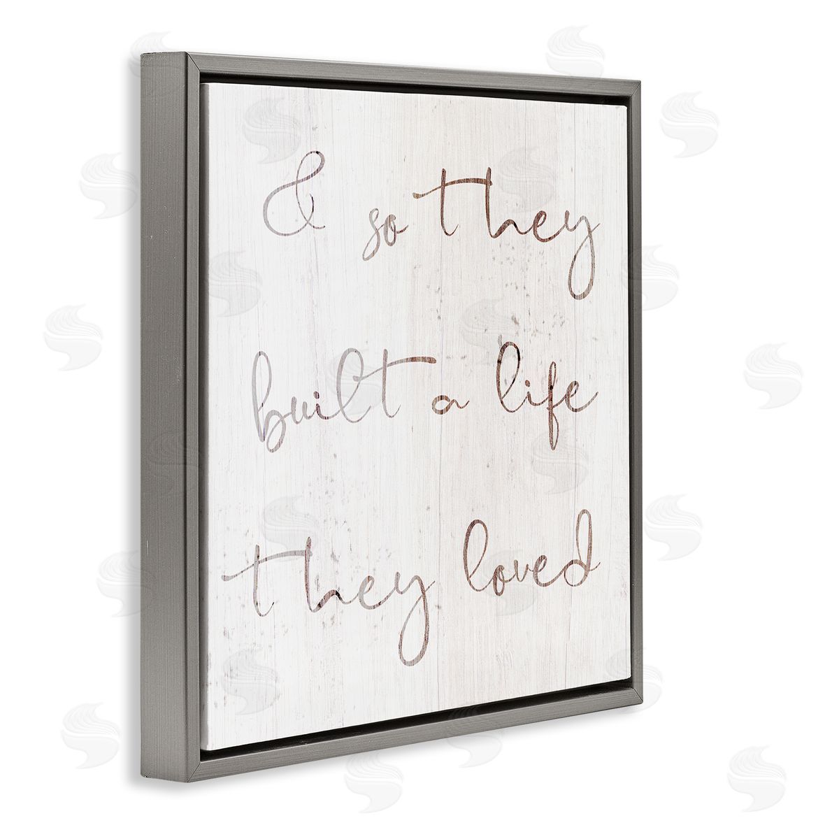 Stupell Studio Built A Life They Loved Romance Gray Floating Frame Canvas Wall Art Print