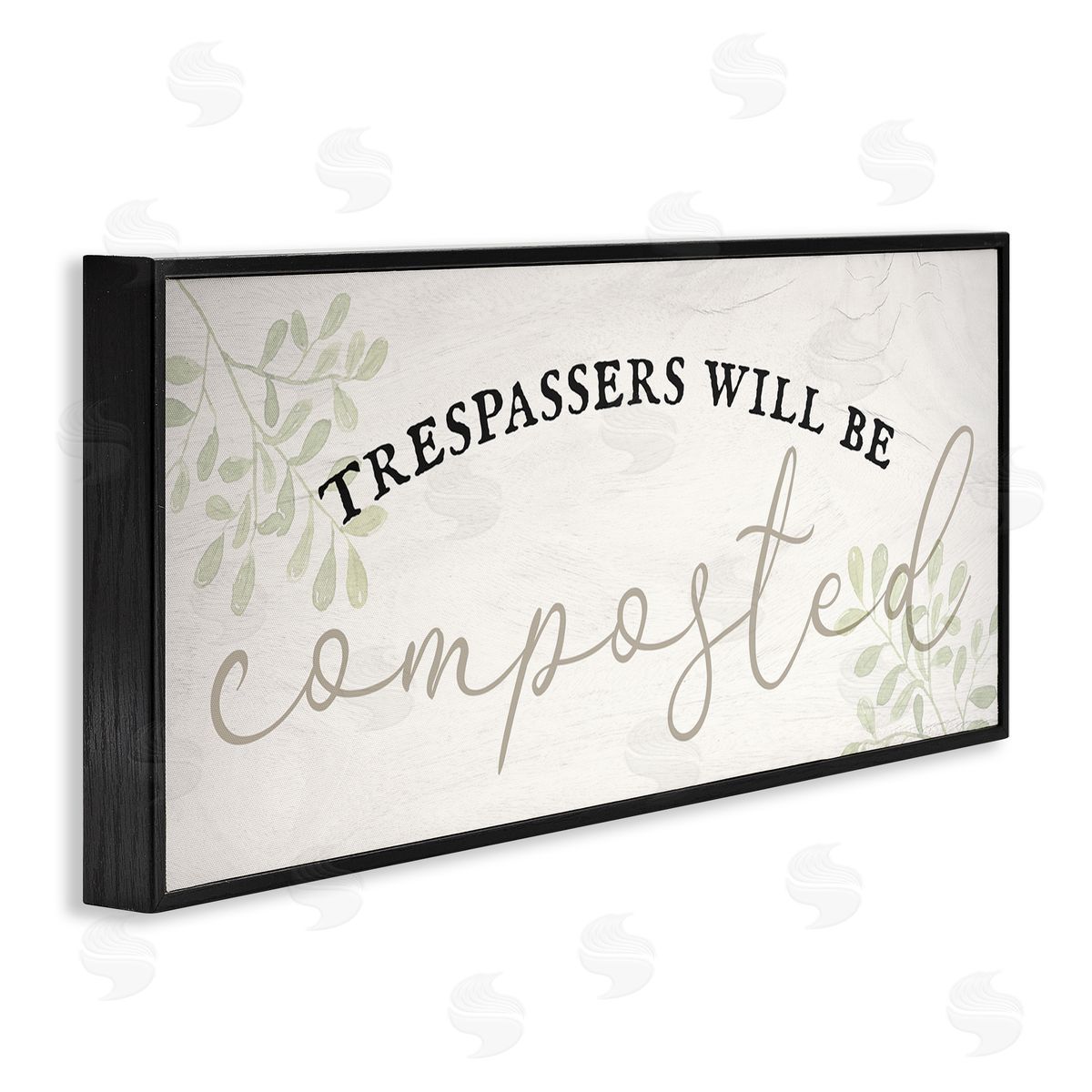 Stupell Studio Trespassers Will Be Composted Black Framed Glicee Wall Art Print