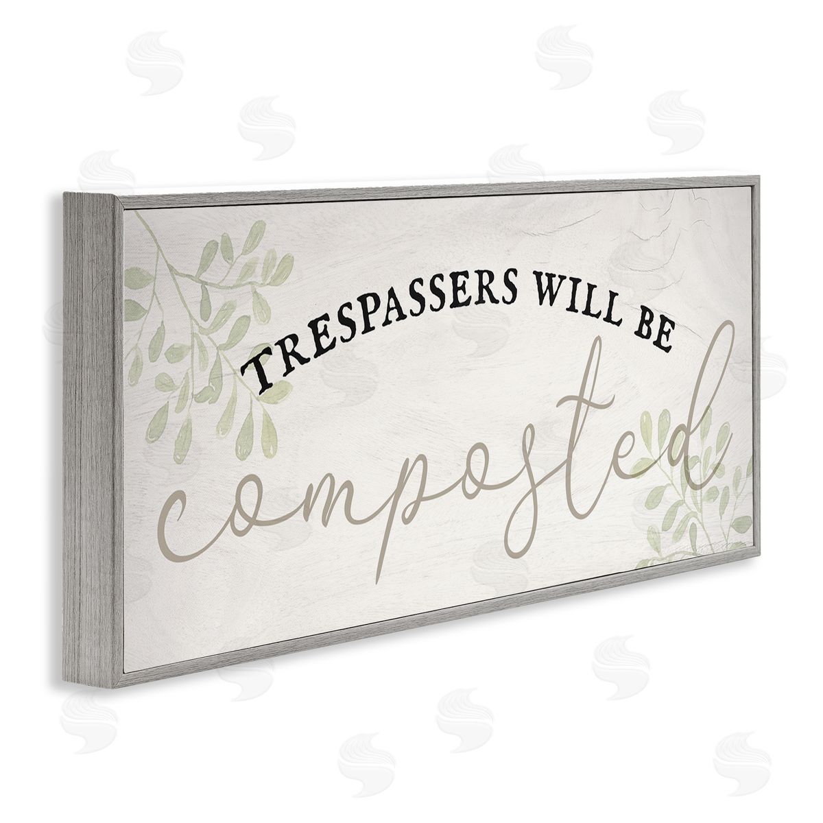 Stupell Studio Trespassers Will Be Composted Gray Framed Glicee Wall Art Print