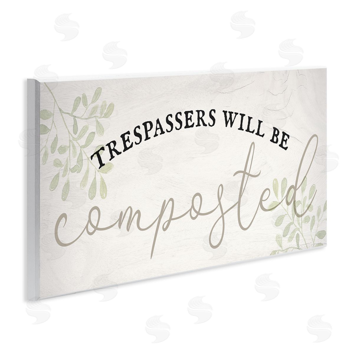 Stupell Studio Trespassers Will Be Composted Wooden Wall Plaque Art Print
