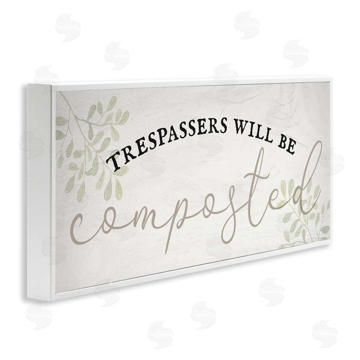 Stupell Studio Trespassers Will Be Composted White Framed Glicee Wall Art Print