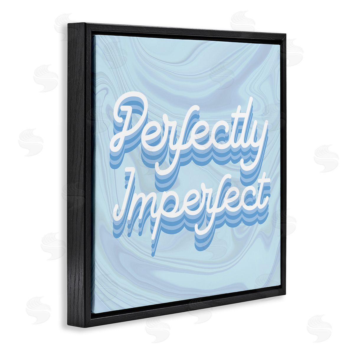 Stupell Studio Perfectly Imperfect Phrase Black Floating Frame Canvas Wall Art Print