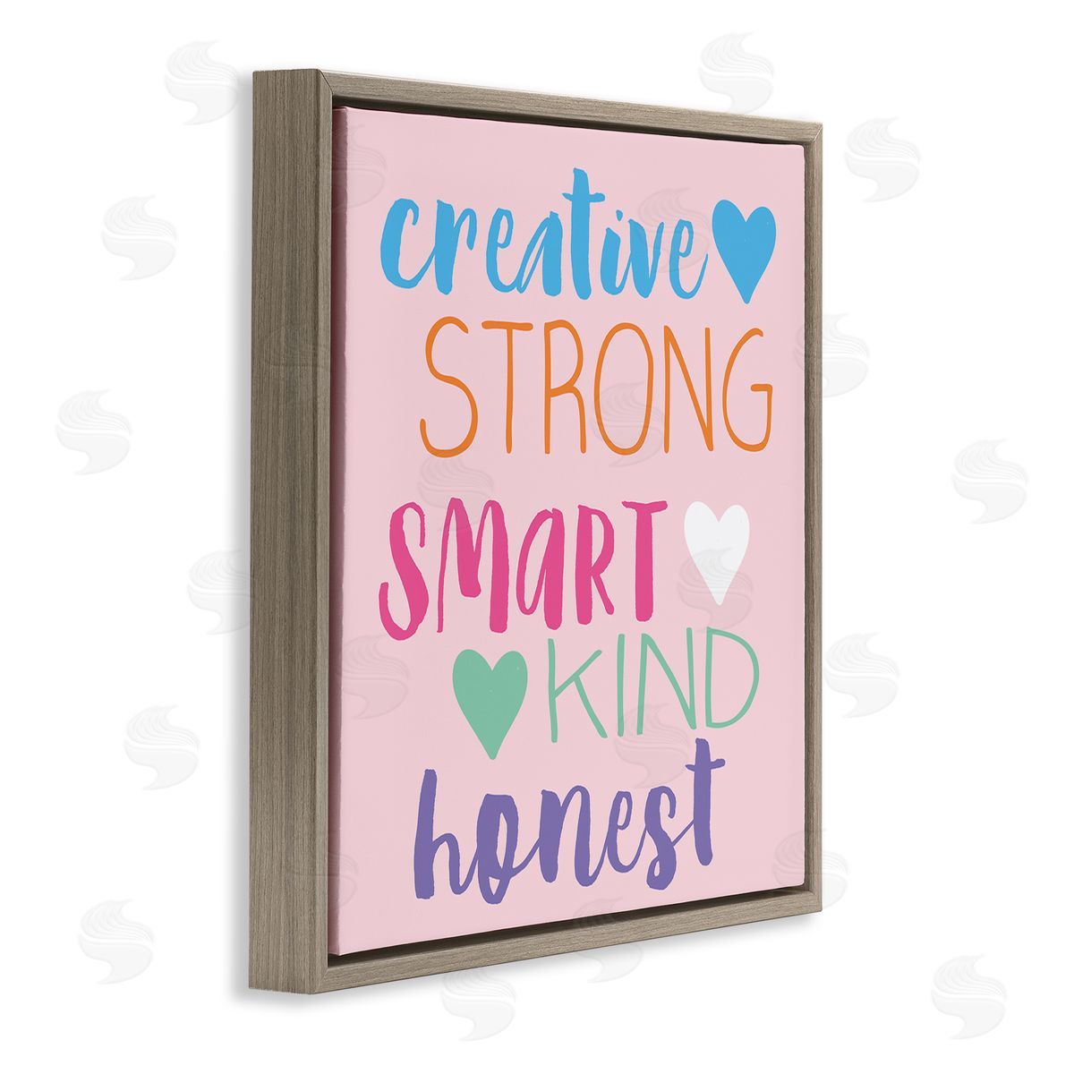 Lula Bijoux & co. Creative Strong Smart Confidence Brown Floating Frame Canvas Wall Art Print