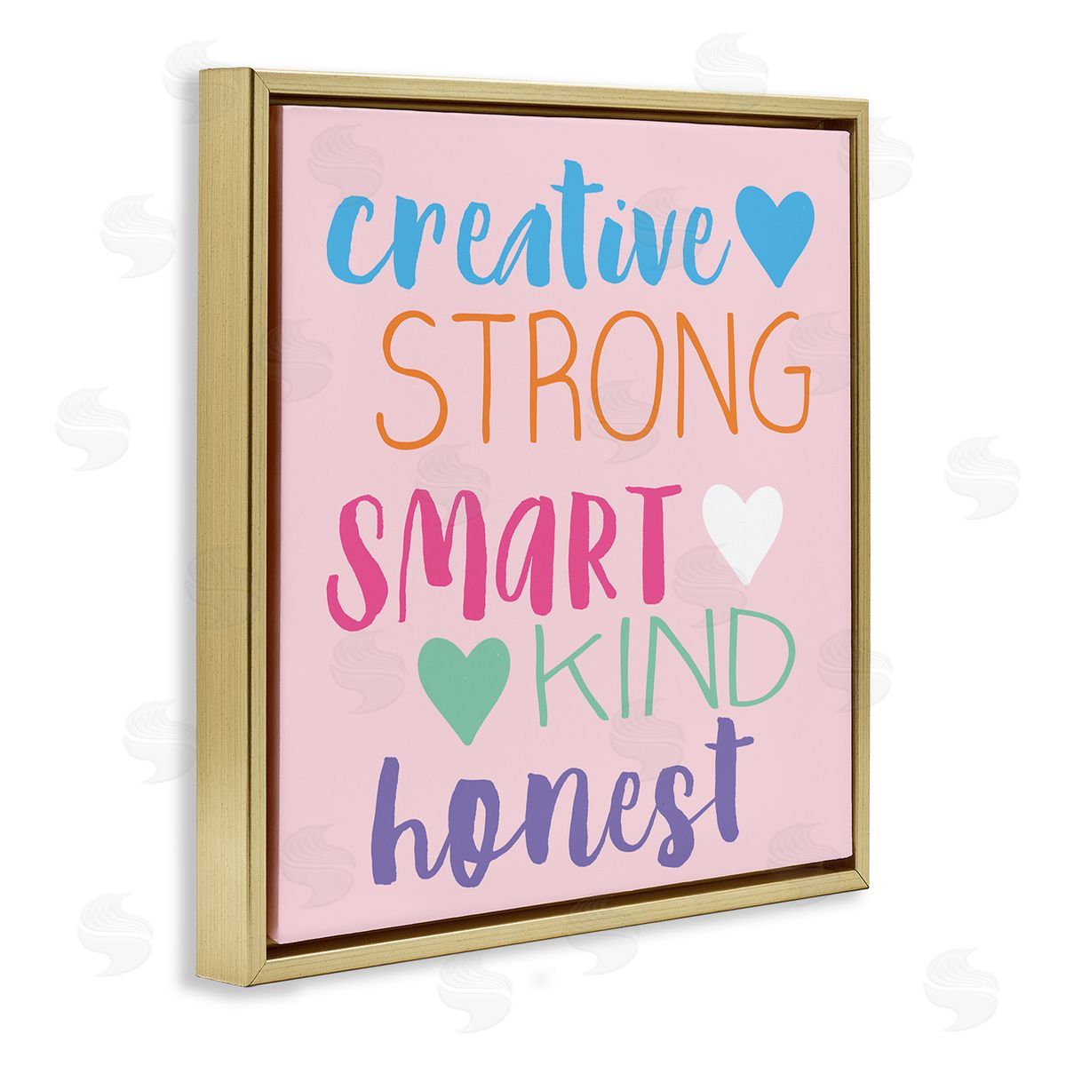 Lula Bijoux & co. Creative Strong Smart Confidence Gold Floating Frame Canvas Wall Art Print
