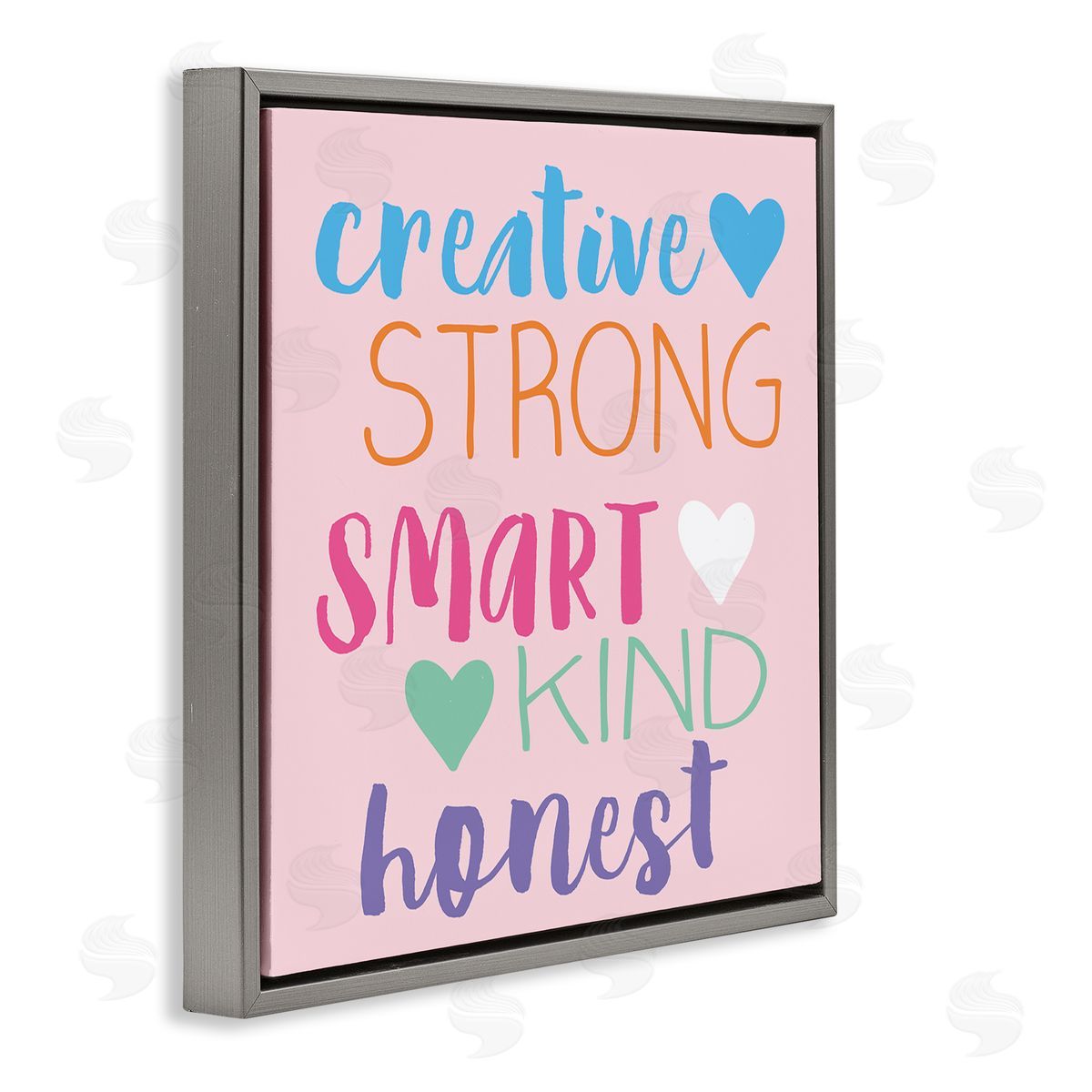 Lula Bijoux & co. Creative Strong Smart Confidence Gray Floating Frame Canvas Wall Art Print