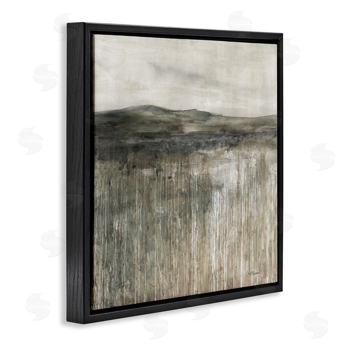 Carol Robinson Brown Mountain Landscape Black Floating Frame Canvas Wall Art Print