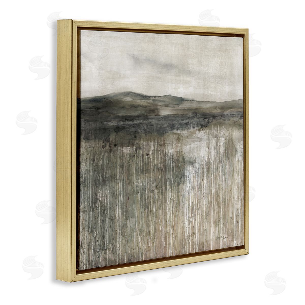 Carol Robinson Brown Mountain Landscape Gold Floating Frame Canvas Wall Art Print