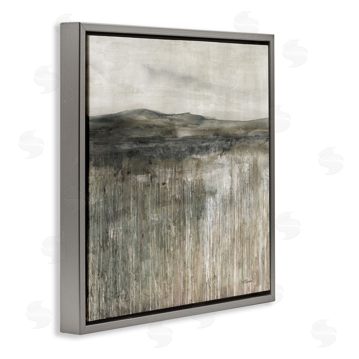 Carol Robinson Brown Mountain Landscape Gray Floating Frame Canvas Wall Art Print