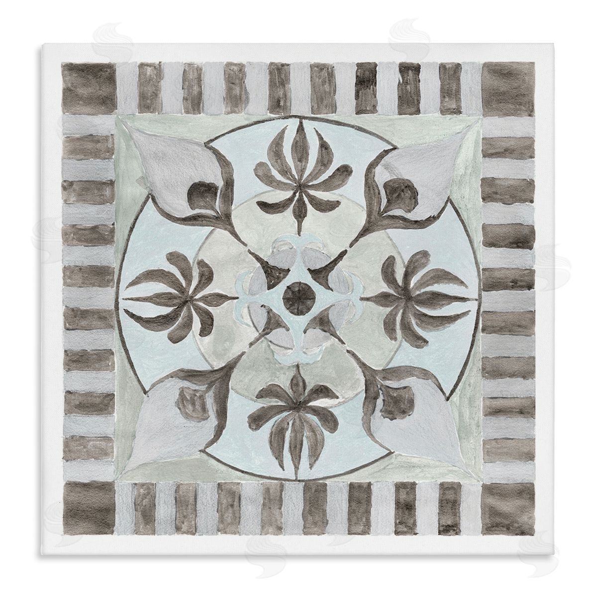 Charity Henderson Bohemian Floral Symmetry Pattern Stretched Canvas Wall Art Print