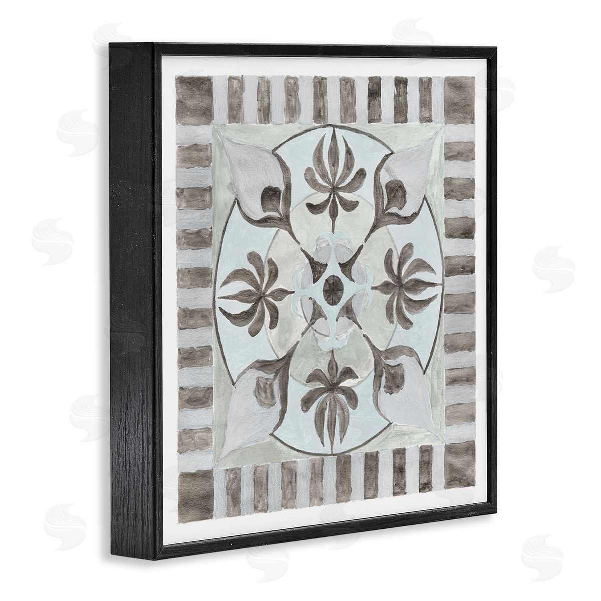 Charity Henderson Bohemian Floral Symmetry Pattern Black Framed Glicee Wall Art Print