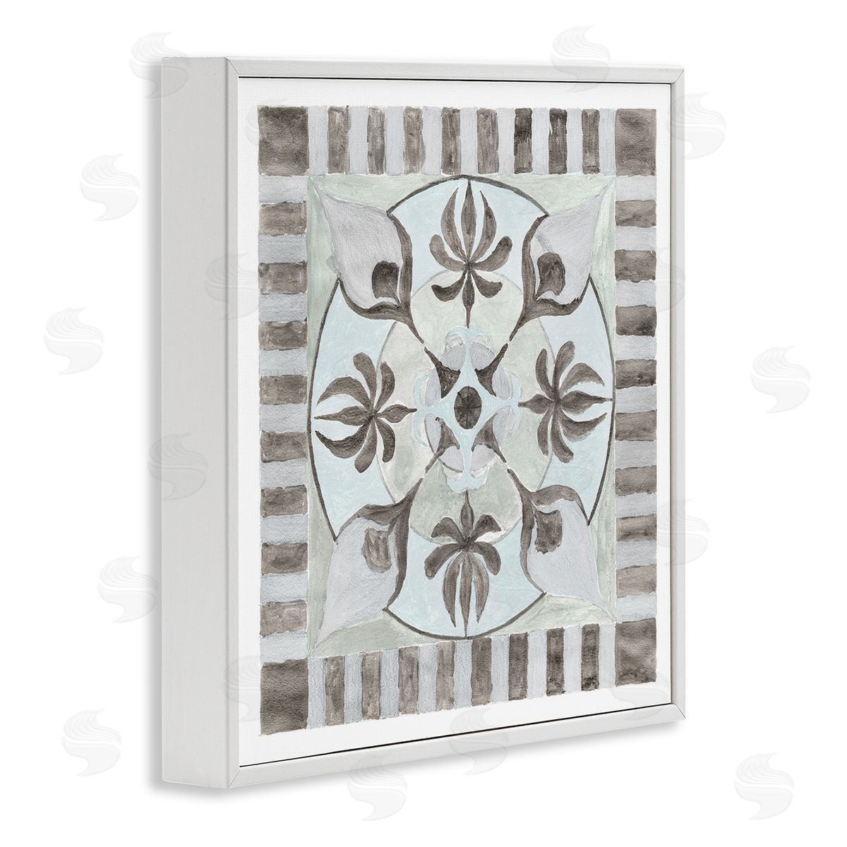 Charity Henderson Bohemian Floral Symmetry Pattern White Framed Glicee Wall Art Print