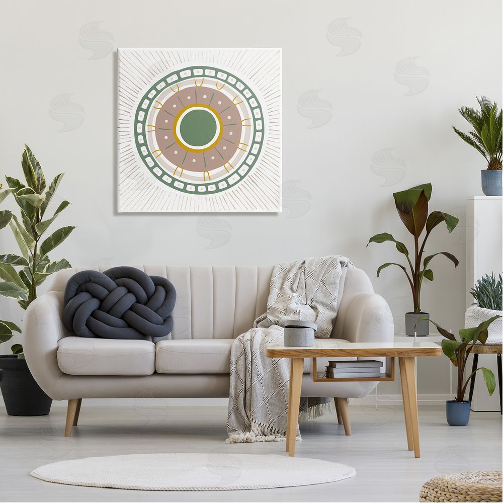 Ziwei Li Geometric Abstract Eye Fractal Canvas Wall Art in Room