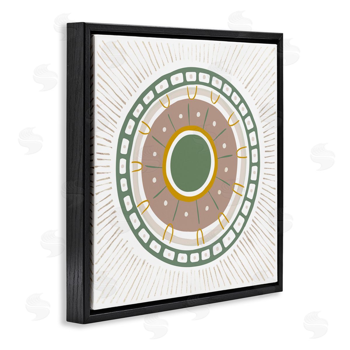 Ziwei Li Geometric Abstract Eye Fractal Black Floating Frame Canvas Wall Art Print