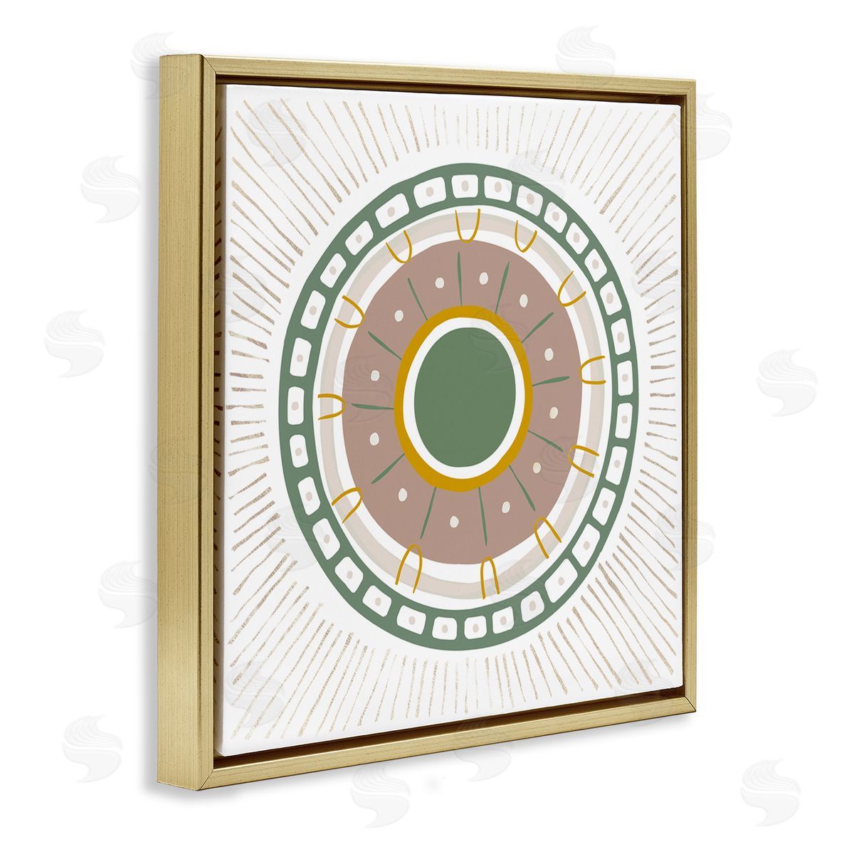 Ziwei Li Geometric Abstract Eye Fractal Gold Floating Frame Canvas Wall Art Print